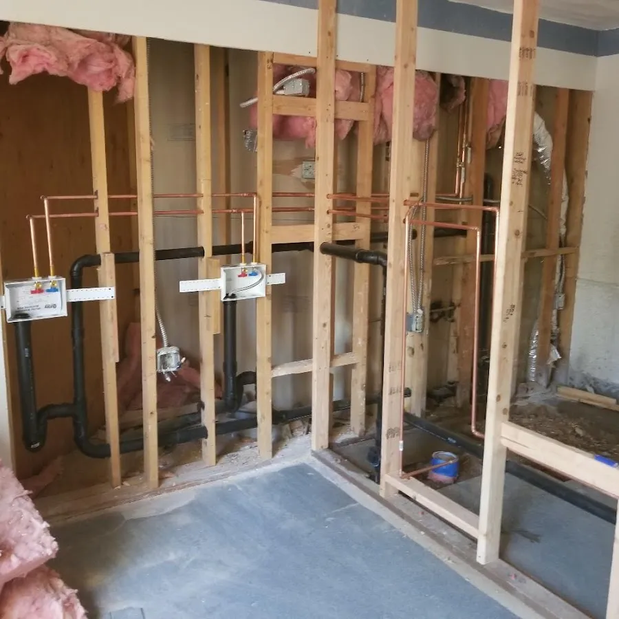Copper pipe rough-in and plumbing installation in Pollock Pines